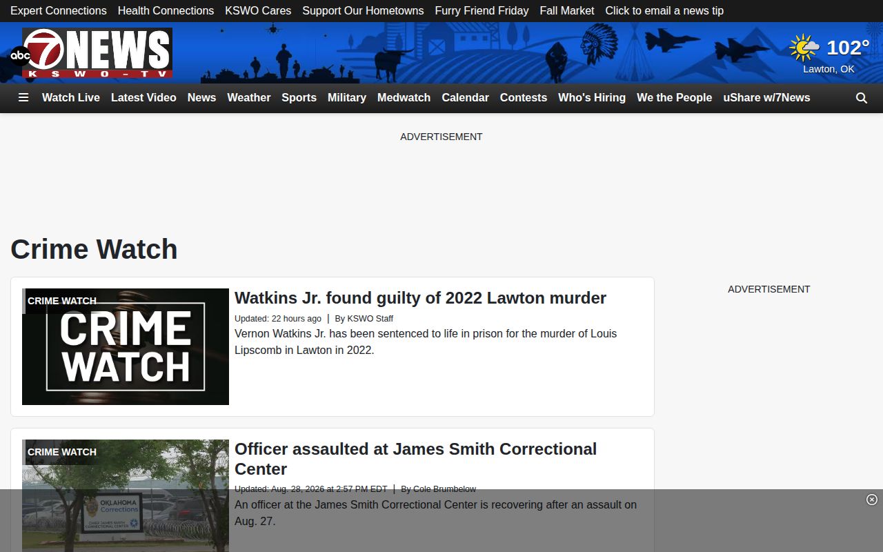 KSWO Crime section for regional Cotton County crime news and arrest-story coverage